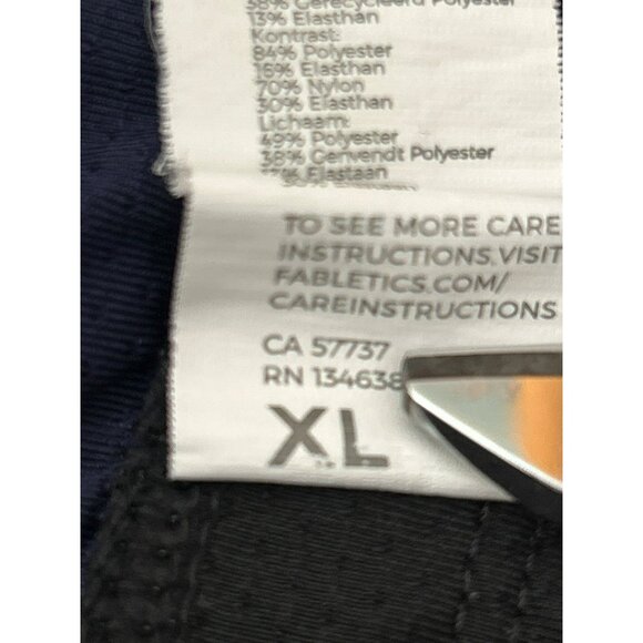 Fabletics Mens Navy Blue Black Performance Shorts Size XL Zipper Pockets - Picture 5 of 5